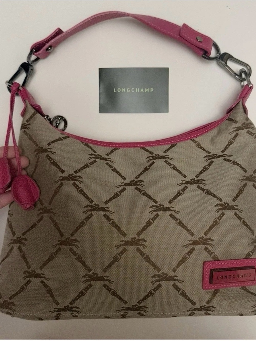 VTG Longchamp monogram Canvas shoulder bag